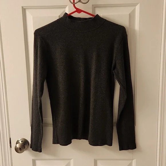 Christopher & Banks ribbed mock neck top. - Picture 2 of 5